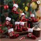 Christmas Advent Calendar Bags with Numbers for 24 Days Buffalo Plaid Timer Christmas Mini Stockings Wooden Advent Calendar Figure Countdown Calendar Candy Bags for Adults and Children's Xmas Parties